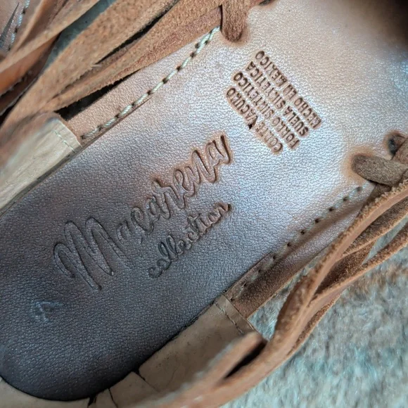 Macarena Collection Huarache Brown Woven Leather Huarache Flats Sandals - Picture 6 of 8